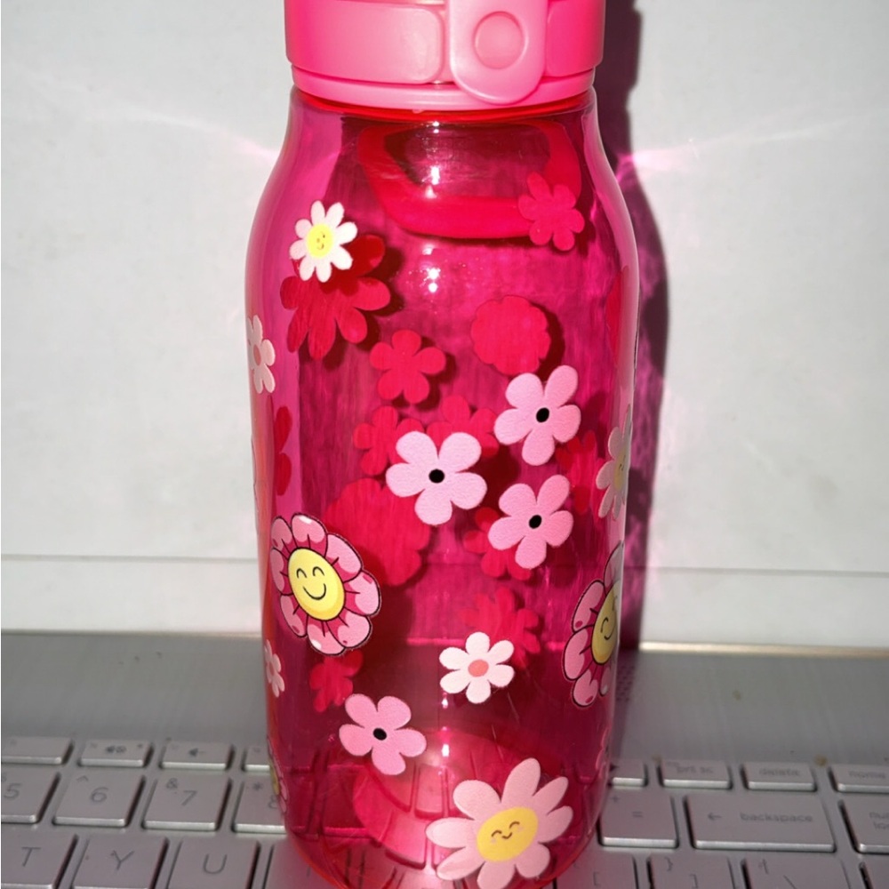 Pink Floral Water Bottle